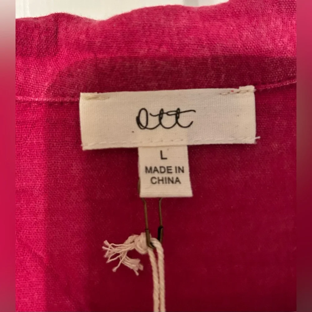 Ott Magenta Ruffle Hem Top - Picture 3 of 11